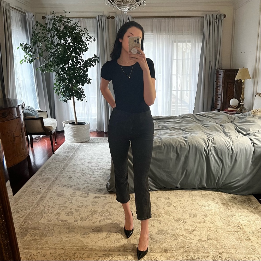 Free People Ultra High Pull On Crop Flair Jean